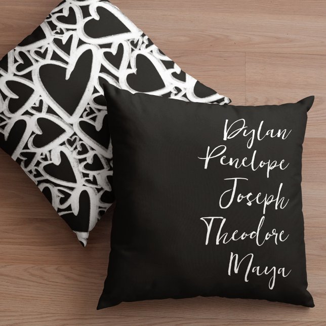 Coussin Cœur de souvenir de famille nom Script 5 (Créateur téléchargé)