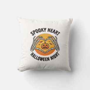 Coussin Cœur de squelette Halloween Vintage Design des mai