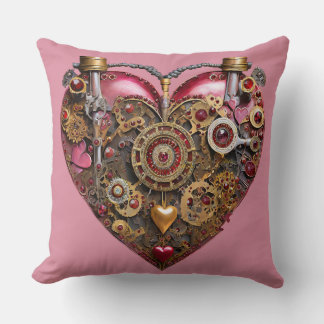 Coussin Cœur de Streampunk Rubis Saint-Valentin