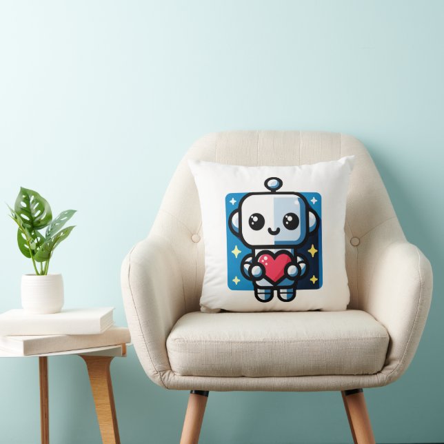 Coussin Coeur de tenue de robot mignon - Amour adorable et (Chaise)