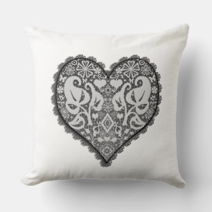 Coussin Coeur de travail ouvert, mariage, vintage, fiançai