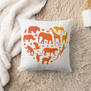 Coussin Coeur des animaux, Cadeau pour les amoureux des an
