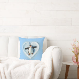 Coussin Coeur des neiges du pingouin