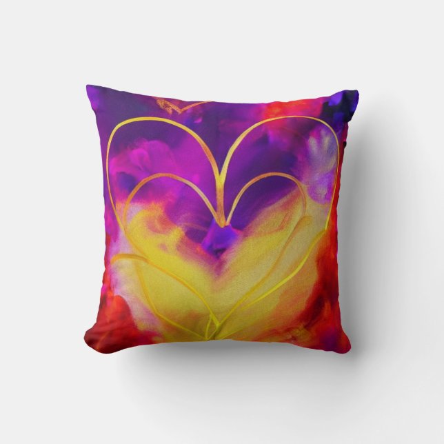 Coussin Coeur d'or sur l'oreiller à lancer Arrière - plan  (Recto)
