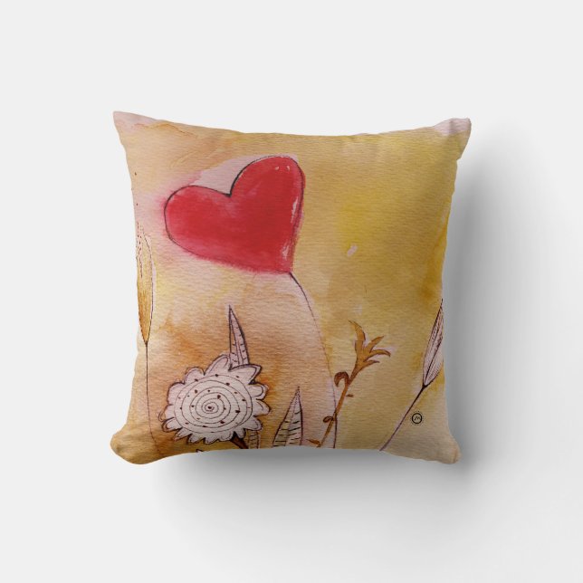 Coussin coeur et fleurs (Recto)