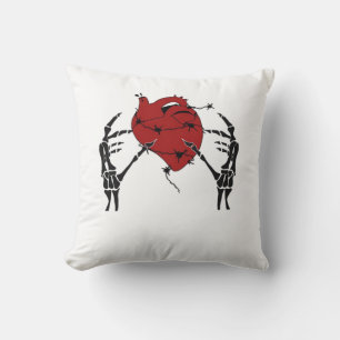 Coussin Coeur Et Mains - Squelette Mains Coeur