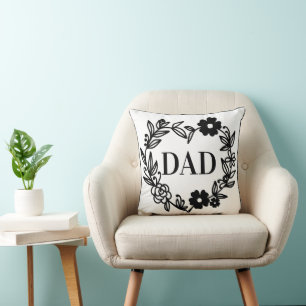 Coussin Coeur floral noir avec DAD à l'intérieur
