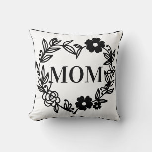 Coussin Coeur floral noir avec DAD à l'intérieur