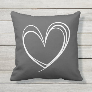Coussin Coeur forme ligne amour Valentine       