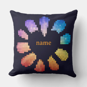 Coussin Cœur géométrique coloré en forme de fleur