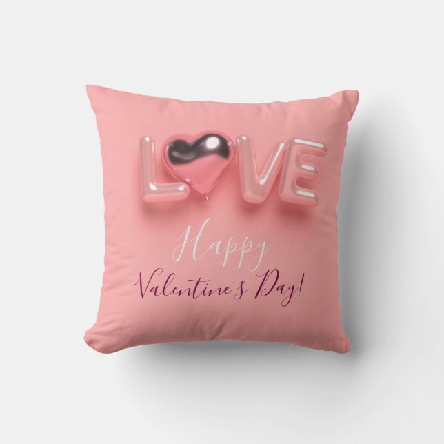 COUSSIN CŒUR MODERNE ROSE SAINT VALENTIN (Recto)