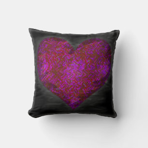 Coussin Cœur néon en détresse
