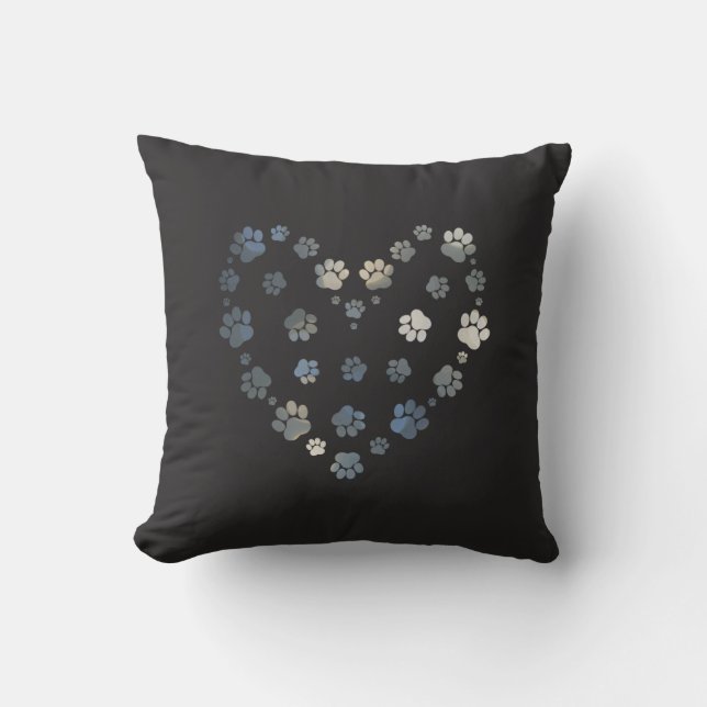 Coussin Coeur pâle gris foncé Cute Chic (Recto)
