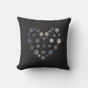 Coussin Coeur pâle gris foncé mou chic