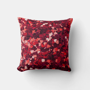 Coussin Coeur Parties scintillant rouge : Texture minimali