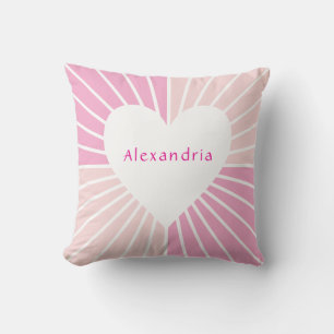 Coussin Coeur personnalisé rose vif