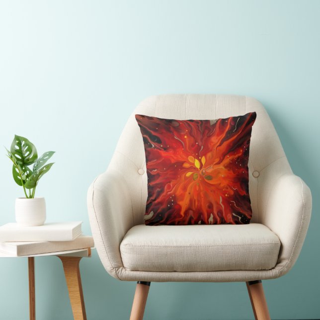 Coussin Cœur Pourpre – Explosion d'Énergie Abstraite Arden (Chaise)