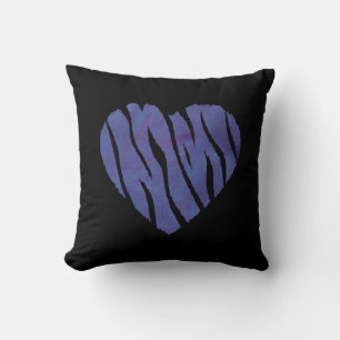 Coussin Coeur pourpre Poster de animal Zebra