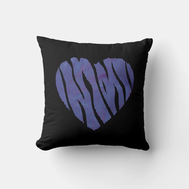 Coussin Coeur pourpre Poster de animal Zebra (Recto)