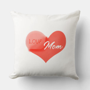 Coussin Cœur qui dit Amour pour Maman sur un