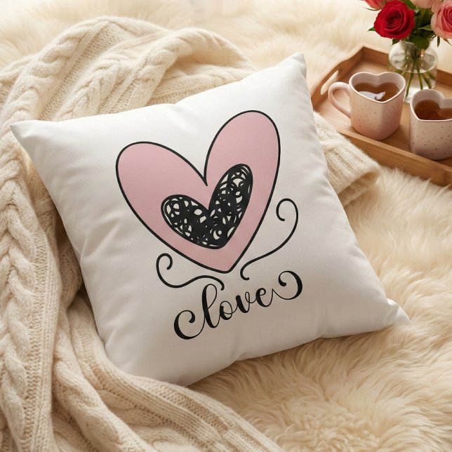 Coussin cœur romantique – Cadeau de la Saint-Valen (Créateur téléchargé)