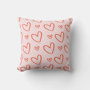 Coussin Coeur rose et rouge mignon motif