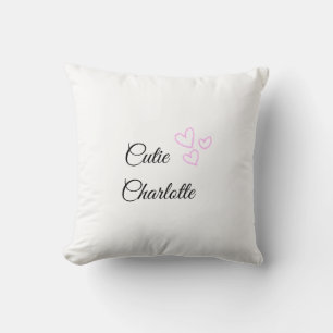 Coussin cœur rose pailleté simple minimaliste ajoutez nom