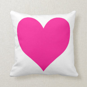 Coussin Coeur rose profond mignon