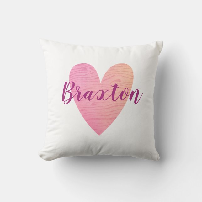 Coussin Coeur rose Saint Valentin mignon (Recto)