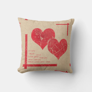 Coussin coeur rouge amour Saint Valentin