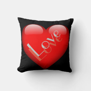 Coussin Cœur Rouge Attrayant Amour Mariage Parisien