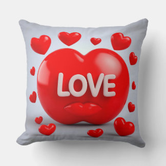 Coussin Coeur rouge avec texte d'amour