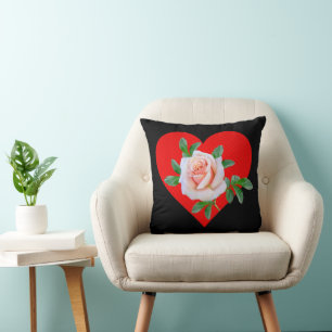 COUSSIN COEUR ROUGE ET ROSE POUR LA JOURNÉE VALENTINES