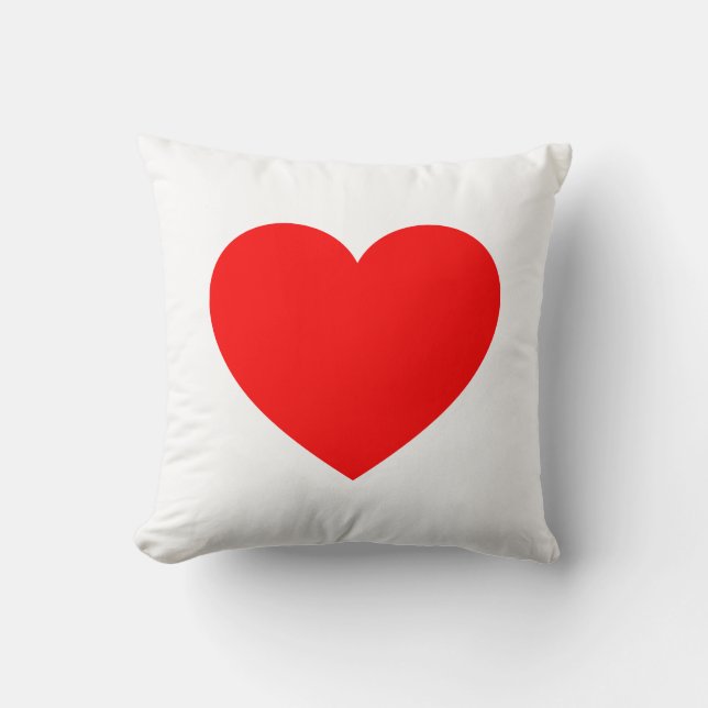 Coussin Coeur - Rouge sur blanc (Recto)