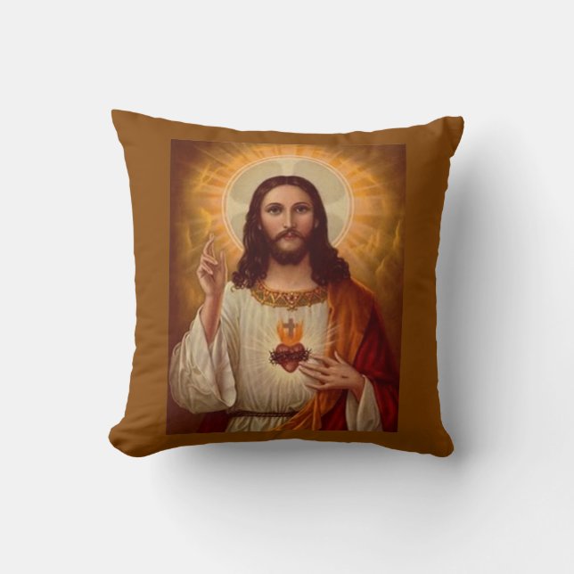 Coussin Coeur sacré de Jésus avec la prière (Recto)