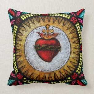 Coussin Coeur sacré de Jésus en verre