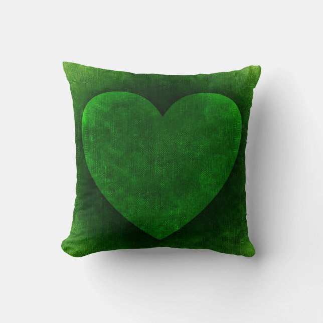 Coussin Cœur Vert Bijou (Recto)