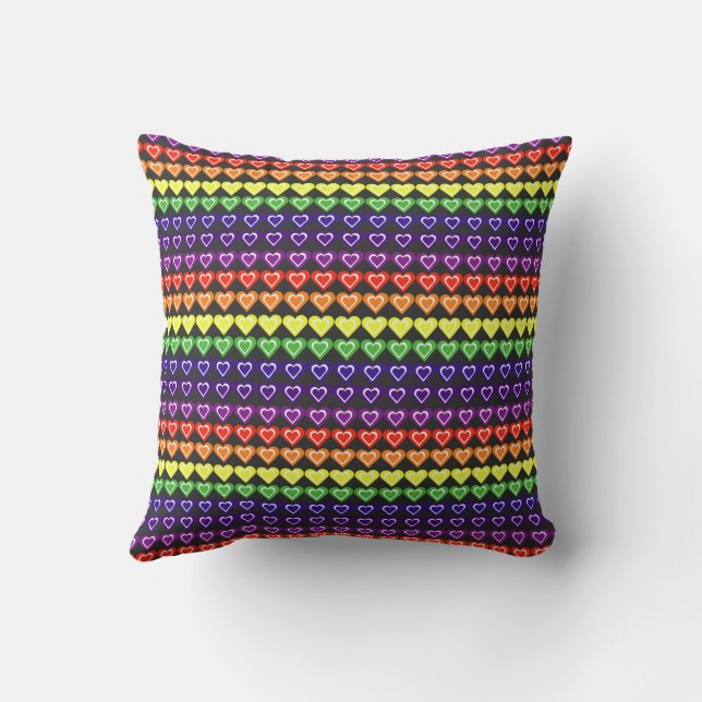 Coussin Cœurs arc-en-ciel (Verso)