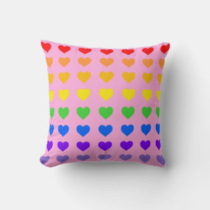 Coussin Coeurs arc-en-ciel