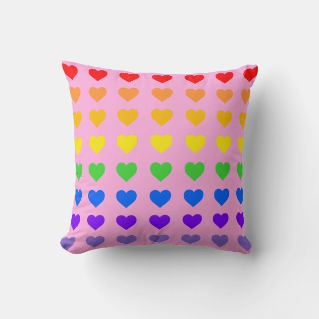 Coussin Coeurs arc-en-ciel (Recto)