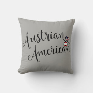 Coussin Coeurs autrichiens-américains entrelacés jettent l