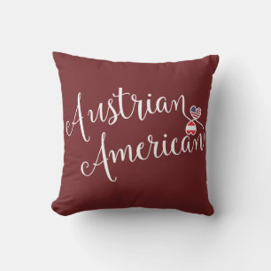 Coussin Coeurs autrichiens-américains entrelacés jettent l
