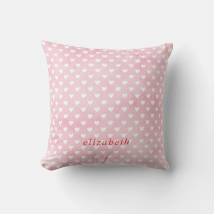 Coussin Coeurs blancs sur rose
