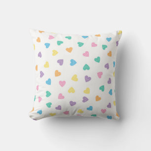 Coussin Coeurs bonbons Kawaii Pastel