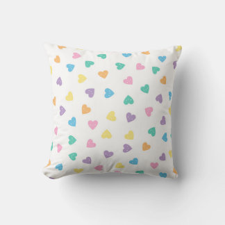Coussin Coeurs bonbons Kawaii Pastel