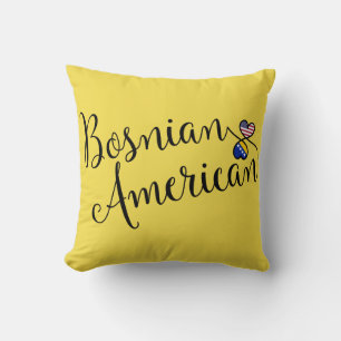 Coussin Coeurs bosniaques américains enmêlés