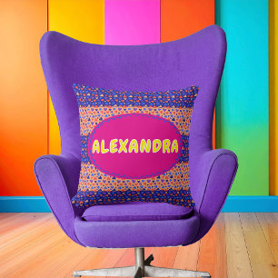 Coussin Cœurs Colorés Décoratifs Maximalistes Personnalisé