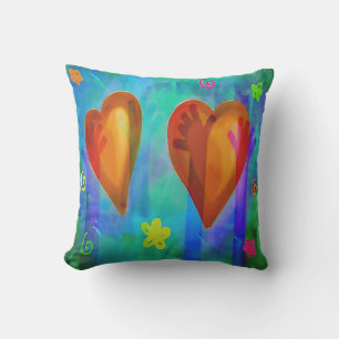 Coussin Coeurs colorés pour la fête des mères