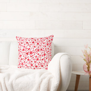 Coussin Cœurs Confettis Rouges Motif 50cm