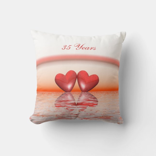 Coussin Coeurs coralliens du 35e anniversaire (Recto)
